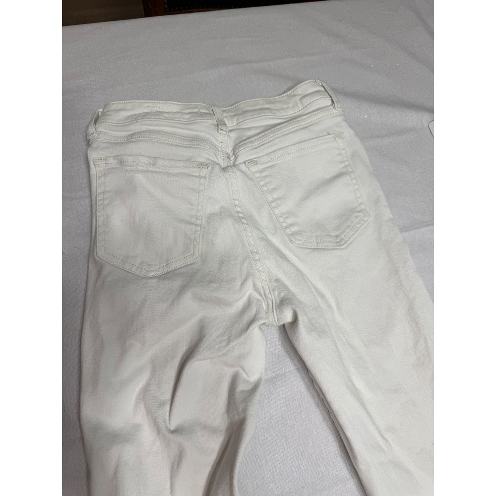 Forever 21 Premium White High Rise Button Fly Bell Bottom Flare Jeans Size 25 - Picture 5 of 6